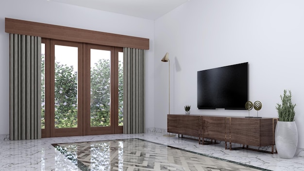 interior design moderno e minimalista del mobile tv