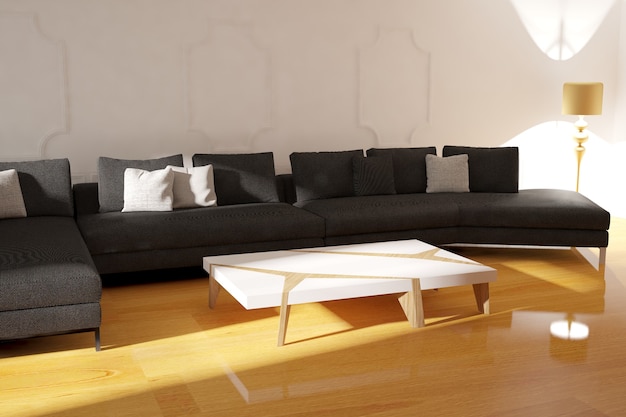 Interior design moderno. Illustrazione 3D