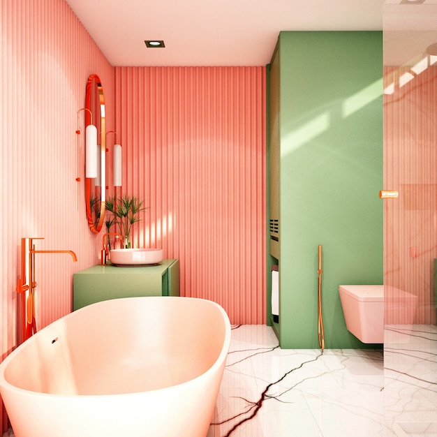 Interior design per zona bagno in stile moderno