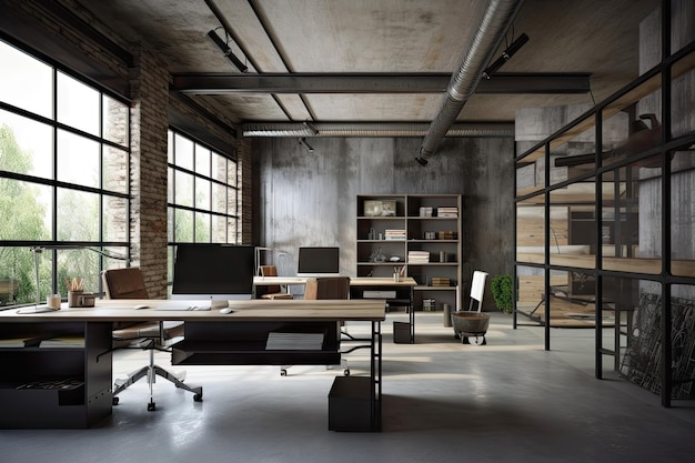 Interiore dell'ufficio moderno in stile loft