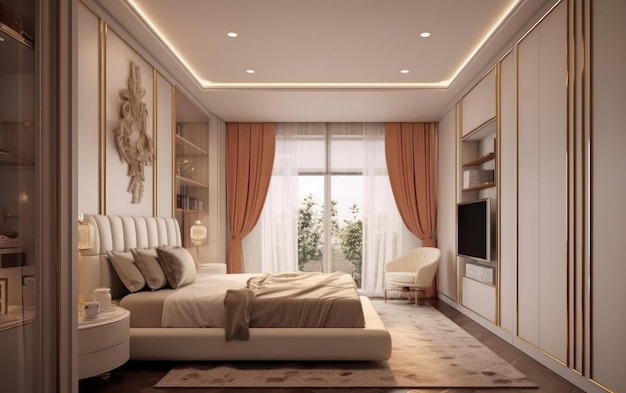 Interiore lussuoso della camera da letto