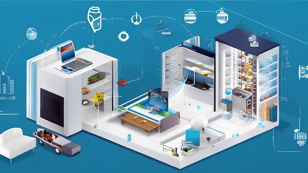 Internet delle cose IoT Illustra un ambiente domestico connesso