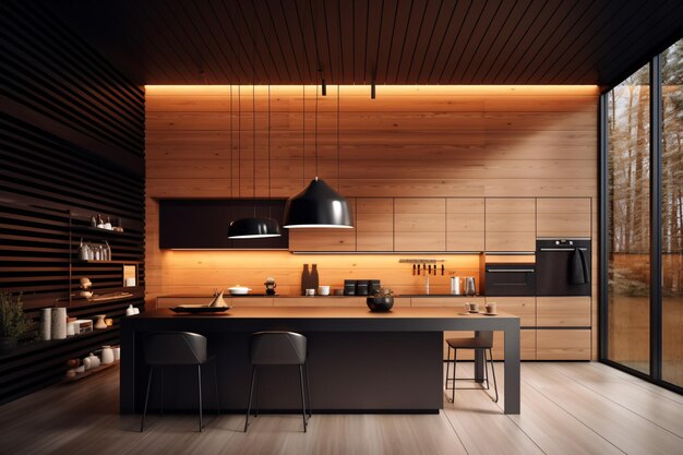 Interni di cucina moderni in colori eleganti