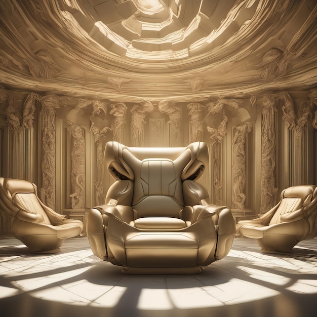 interni di lusso con un moderno divano in pelle illustrazione 3 d