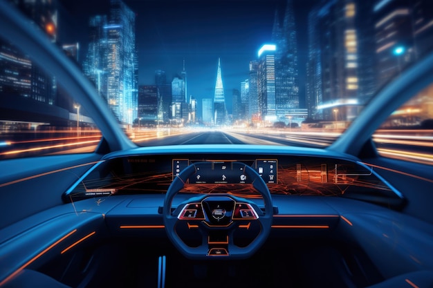 Interni futuristici per auto Head Up Display IA generativa
