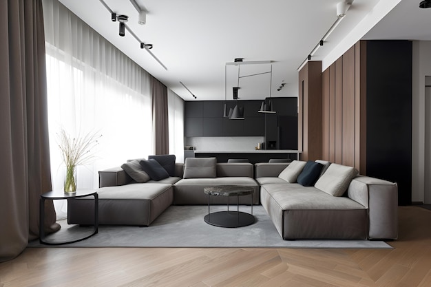 Interni in stile classico del soggiorno in una casa di lusso AI generato