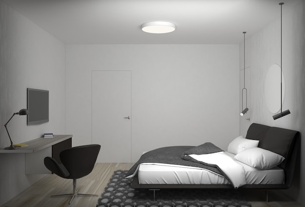 interni moderni dell'appartamento, 3D