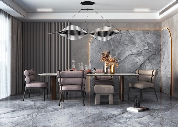 Interni moderni della sala da pranzo