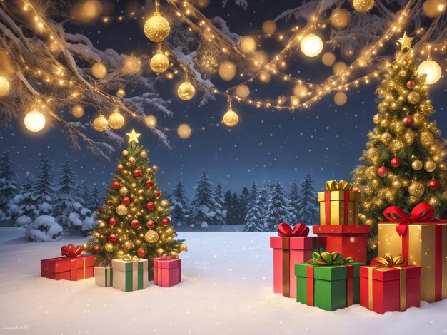 interni natalizio magia albero luminoso camino e regali