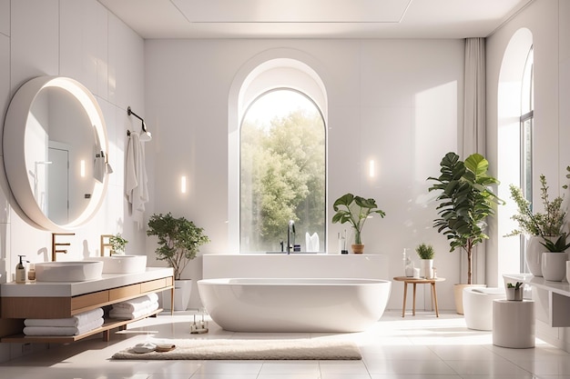 Interno del bagno moderno bianco