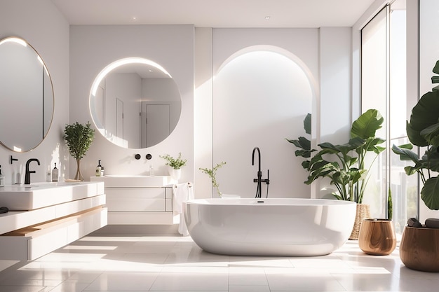 Interno del bagno moderno bianco