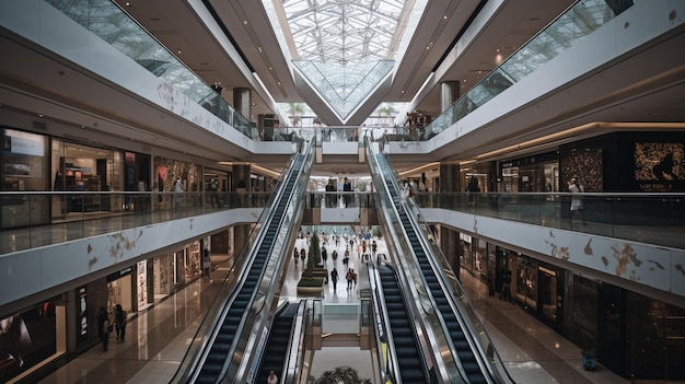 Interno del centro commerciale AI generativo