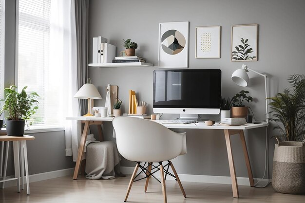 Interno del moderno ambiente di lavoro a casa