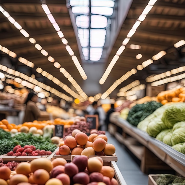 interno del negozio di alimentari con frutta, verdura e fruttainterno del negozio di alimentari con frutta e verdura