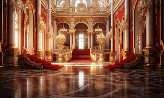 interno del palazzo a San Pietroburgo nello stile di paesaggi fotorealistici