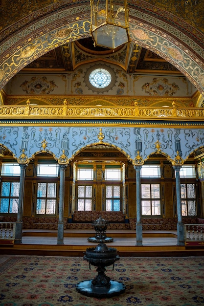 Interno del palazzo di topkapi dettaglio e decorazione del castello di Istanbul in Turchia