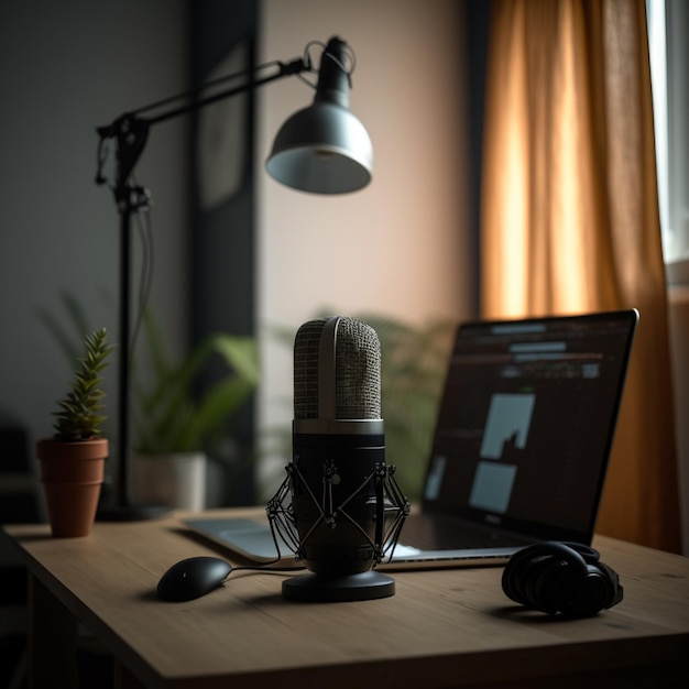 Interno del podcast dell'home studio