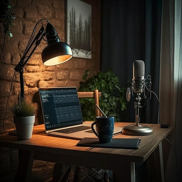 Interno del podcast dell'home studio