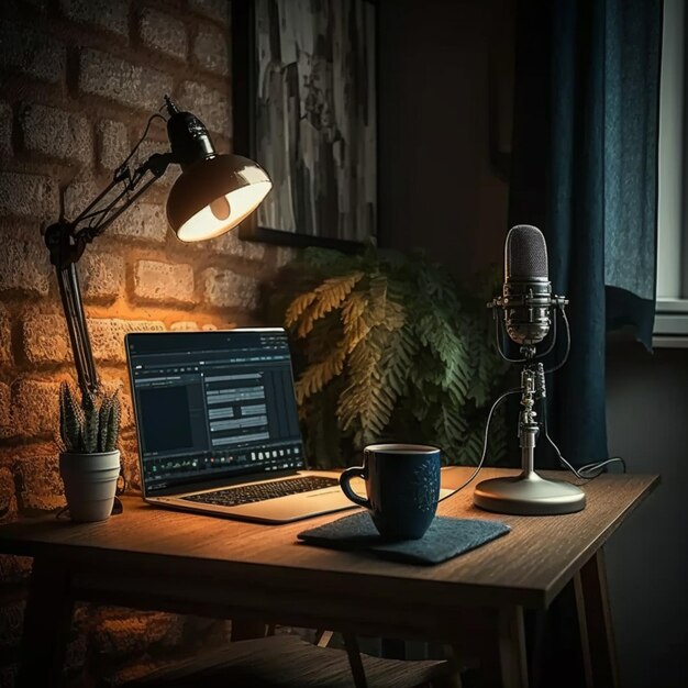 Interno del podcast dell'home studio