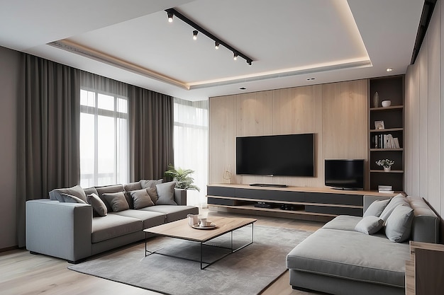 Interno del soggiorno con divano e tv
