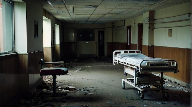 interno dell'ospedale abbandonato