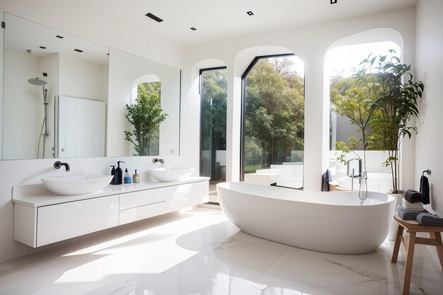 Interno di un bagno moderno bianco