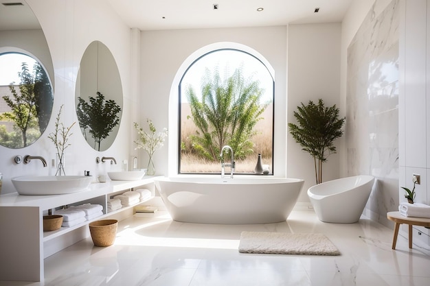 Interno di un bagno moderno bianco