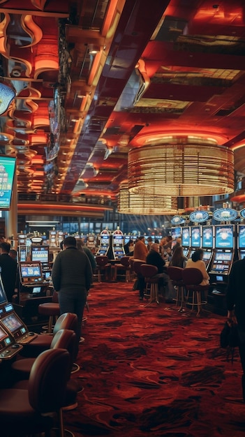 Interno di un casinò con slot machine AI generativa