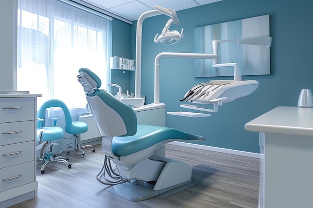 Interno di una moderna clinica dentale con attrezzature dentistiche contemporanee