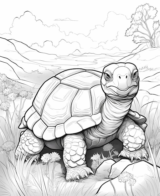 Interplanetary Delight Kids Colora pagine cartoni animati tartaruga aliena sfondo