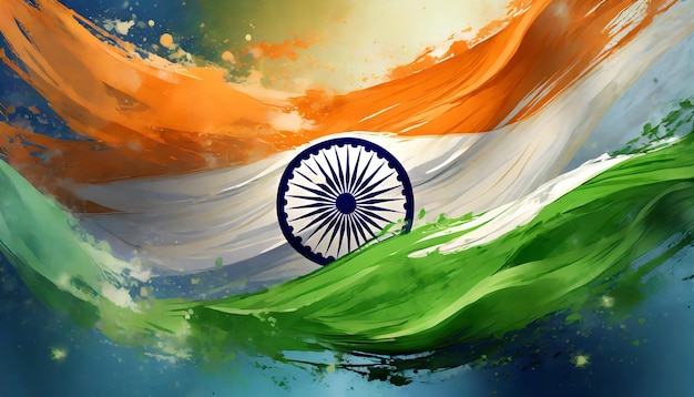 Interpretazione creativa e unica della bandiera indiana Giorno dell'indipendenza Giorno della Repubblica indiana