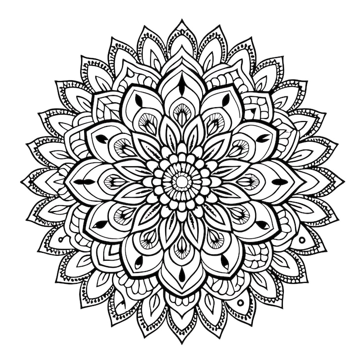 Photo intricate mandala design for coloring