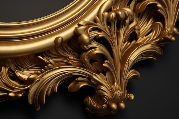 Intricati dettagli in foglia d'oro su un legno antico p 00455 00