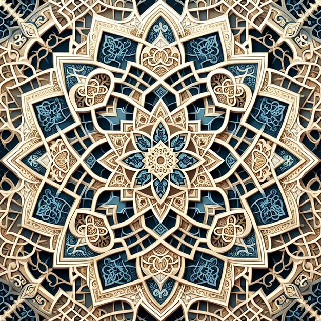 Intricati disegni geometrici islamici che possono essere utilizzati come sfondi o bordi eleganti