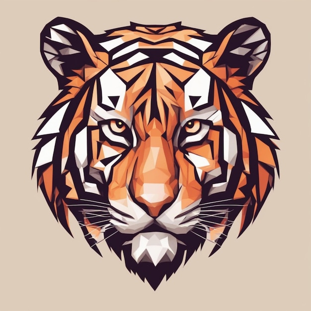 Intricato logo tigre frattale Miscela unica di arte e marchio