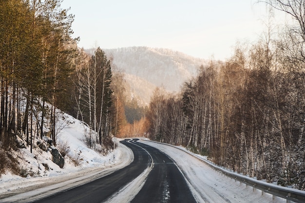 Inverno montagna serpentina