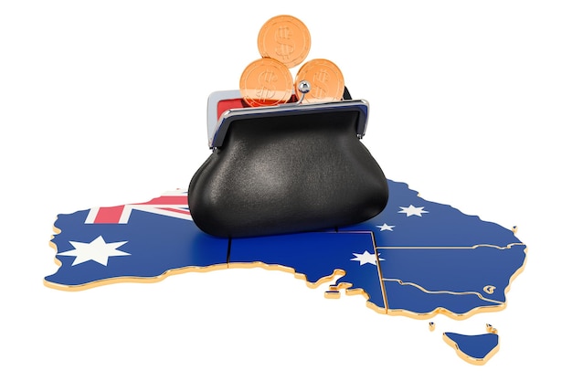 Investimenti bancari o concetto finanziario in Australia rendering 3D