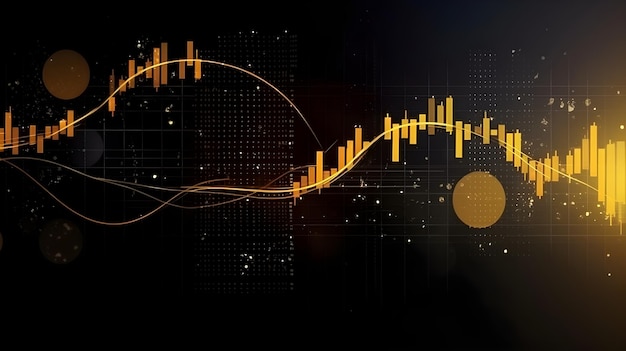 Investimento economico del mercato della tecnologia del futuro aziendale e sfondo o sfondo del concetto di denaro