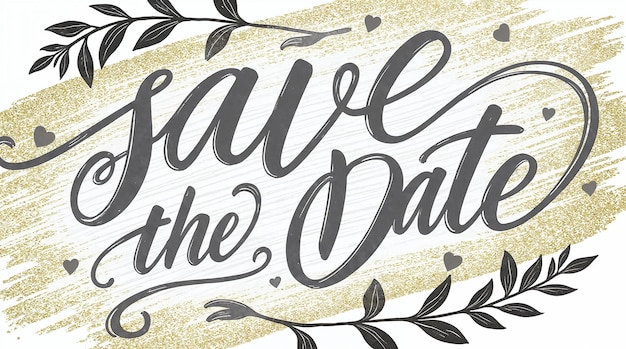 Invitazione elegante Save the Date con accenti dorati