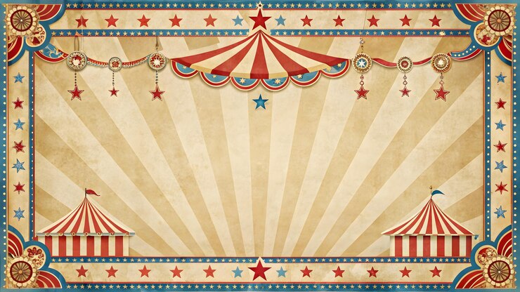 Foto invito a tema vintage a sfondo crema con bordi a righe rosse e blu