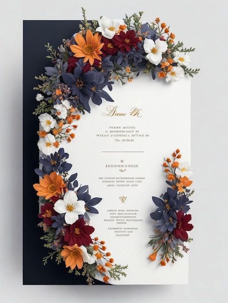 invito al matrimonio con bellissime illustrazioni di fiori ad acquerello