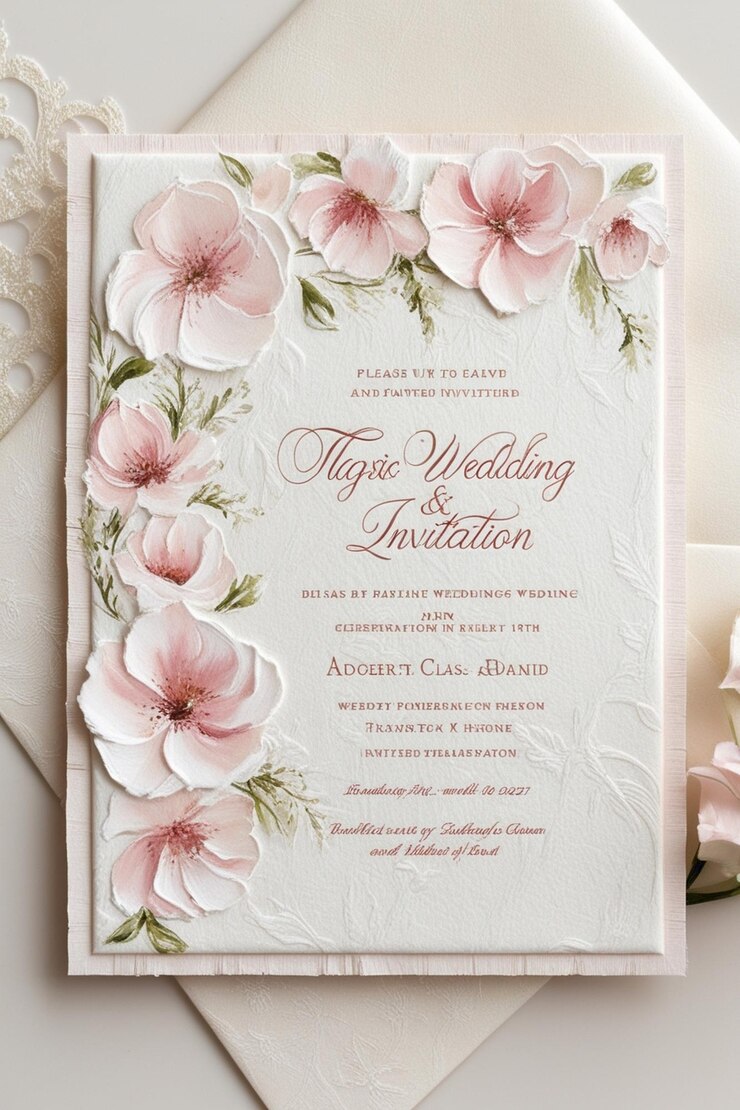 Foto invito al matrimonio florale boho moderno