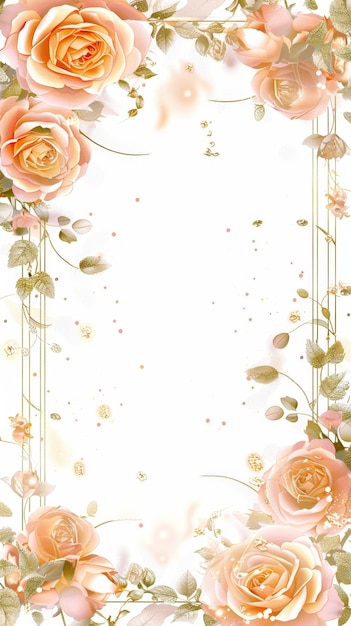 Invito floreale in oro rosa con shimmer