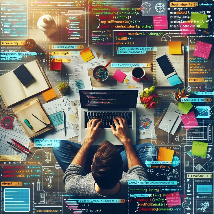 IoT concept business and modern technology html code binary on virtual screen digital software t