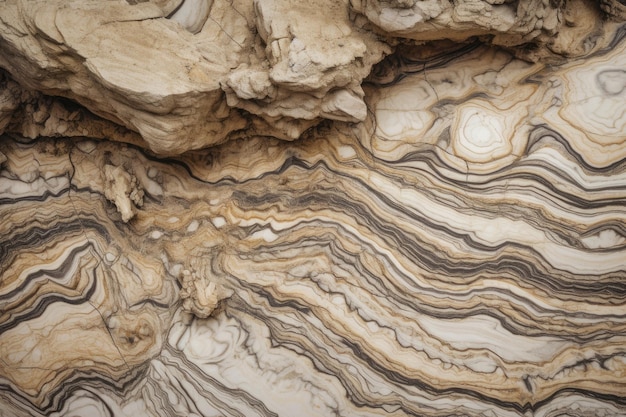 Ipnotizzante texture marmorea simile a una roccia con strisce e venature vorticose