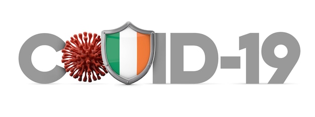 Irlanda covid coronavirus scudo protettivo d rendering