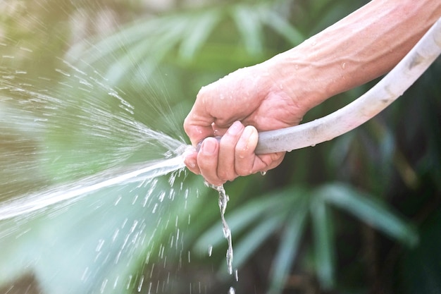 irrigazione a mano in giardino