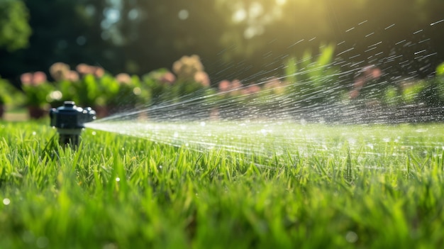 Irrigazione automatica dell'erba con sprinkler