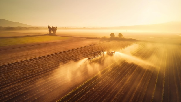 irrigazione delle colture per una maggiore crescita Irrigazione del sistema a perno centrale Irrigazione delle colture nel campo dell'azienda agricola