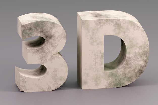 Iscrizione concreta di lusso 3d sul podio grigio luce morbida sfondo liscio rendering 3d